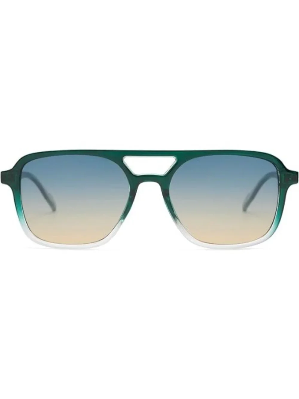 SOJOS Women Aviator Sunglasses Rectangle Sun Glasses Green Frame Grey Lens